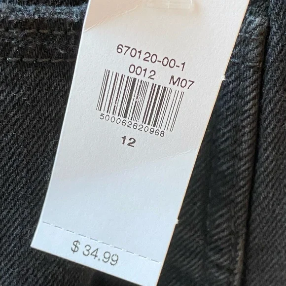 Old Navy NWT blackk jean denim skirt Sz 12 - Picture 2 of 5